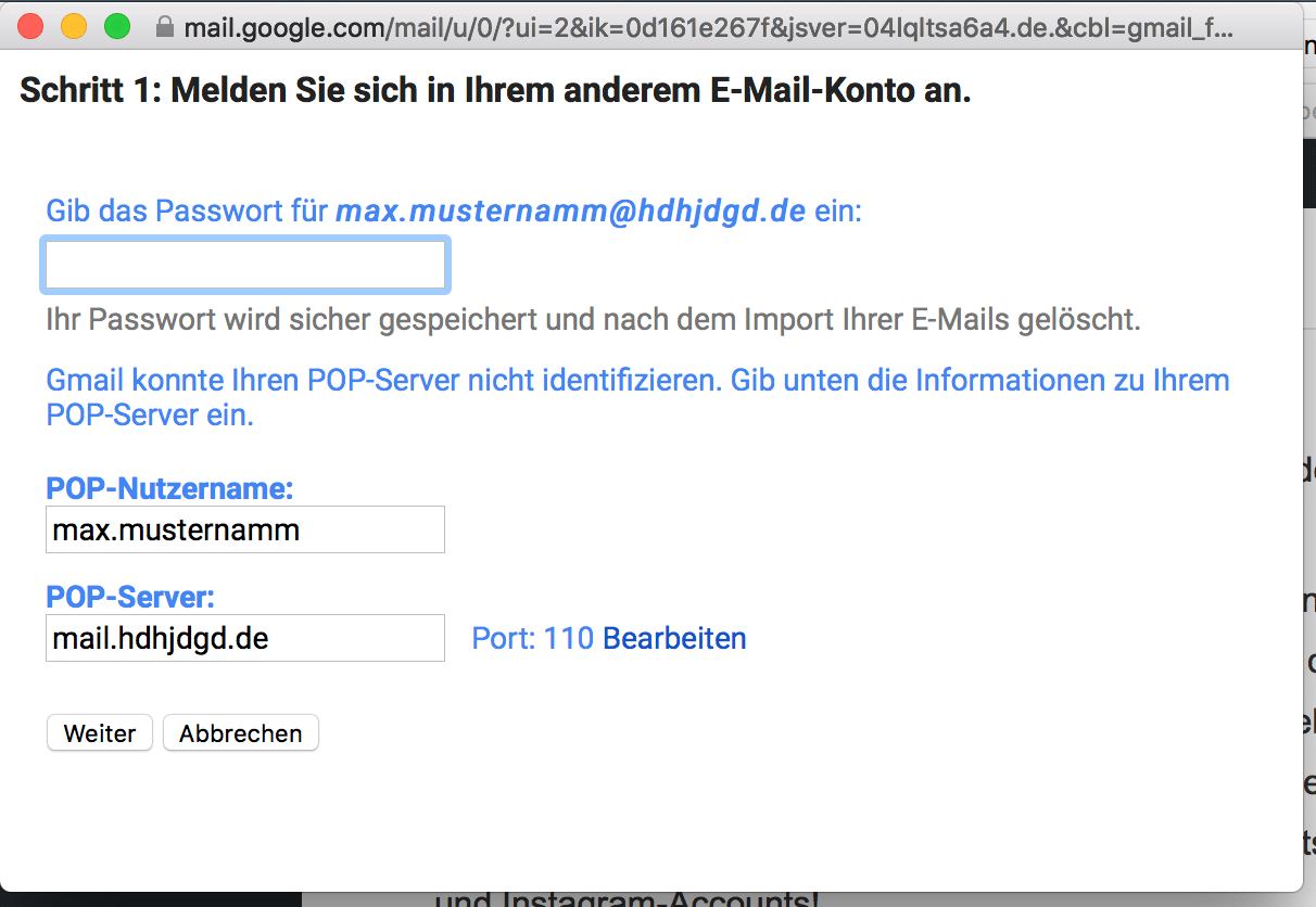Anleitung wie du mit Gmail andere Email-Konten abrufst 8