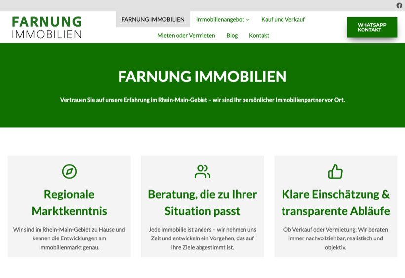 Marketing Concierge Frankfurt – Webseiten &Amp; Marketing Beratung 2 Vorschau der Webseite Farnung Immobilien