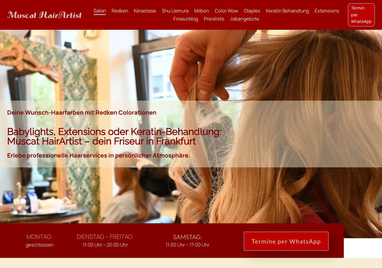Marketing Concierge Frankfurt – Webseiten &Amp; Marketing Beratung 2 Vorschau der Webseite Muscat HairArtist